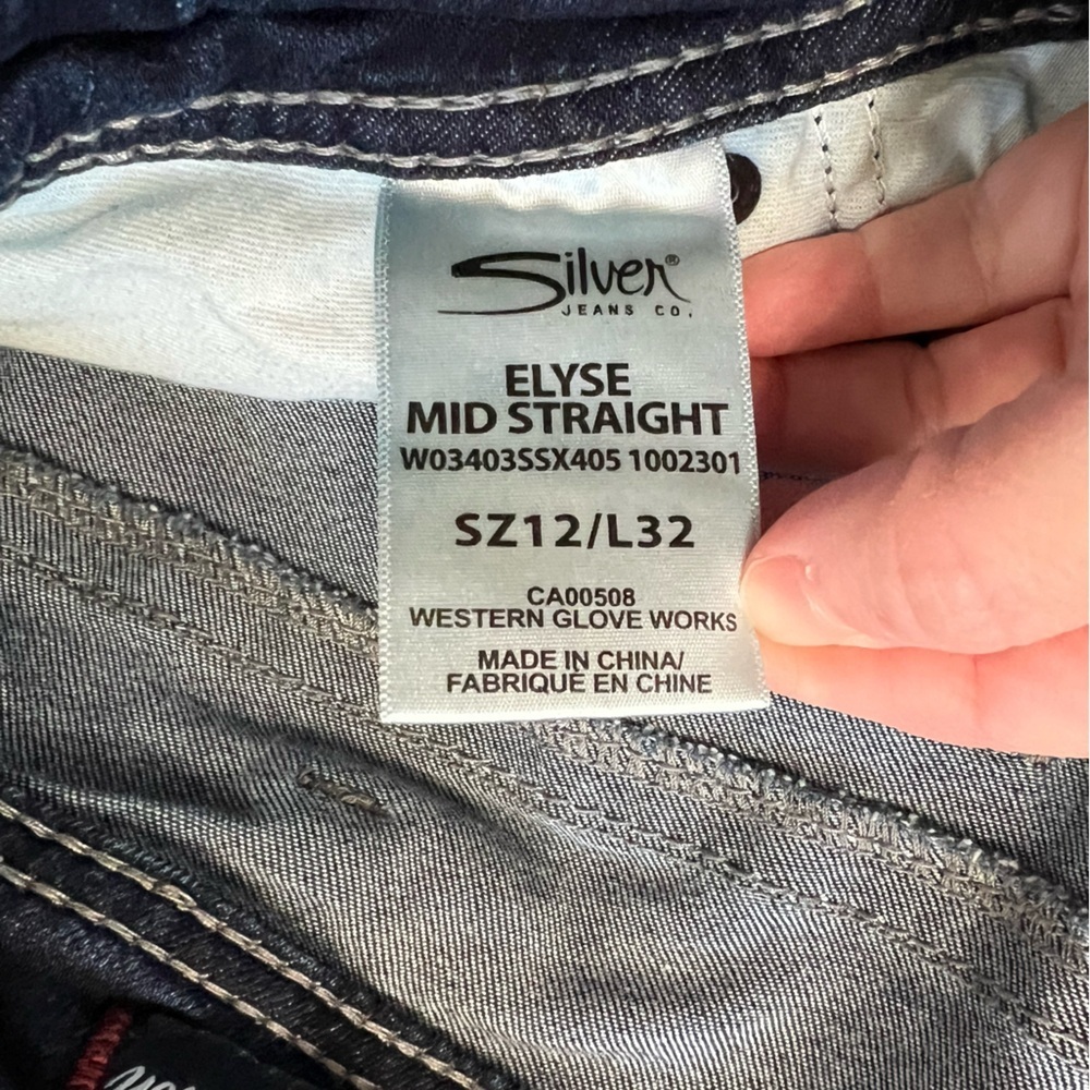 Women’s silver jeans Elyse mid straight 12/32 - Picture 7 of 8